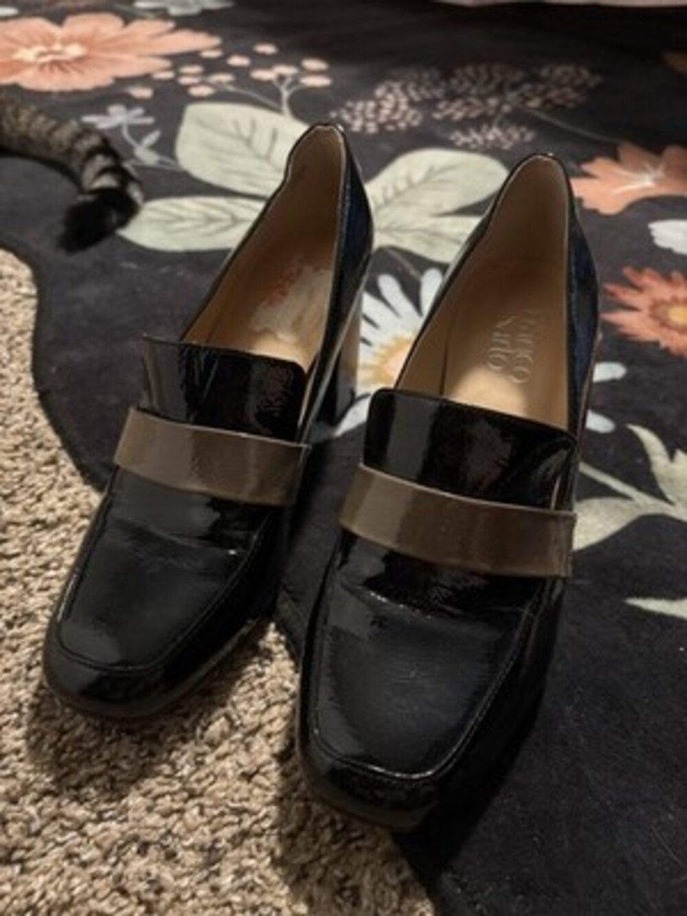 Franco Sarto Women’s Karter Pumps Black Patent Size 8.5